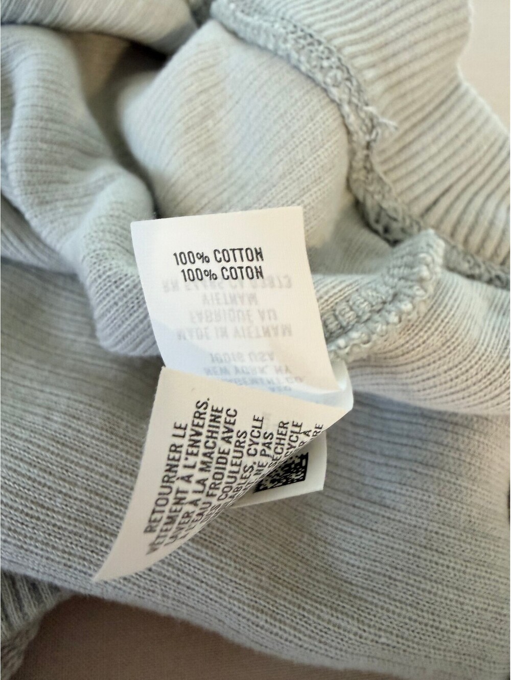 Aerie Gray Green Ribbed Cropped Pullover Hoodie Women’s S Cotton - Picture 7 of 8